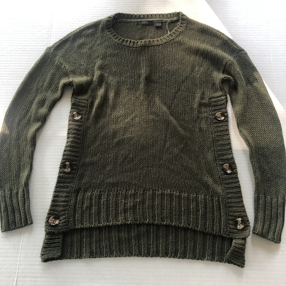 RDI Green Pullover Sweater Women's Sz XS A3402